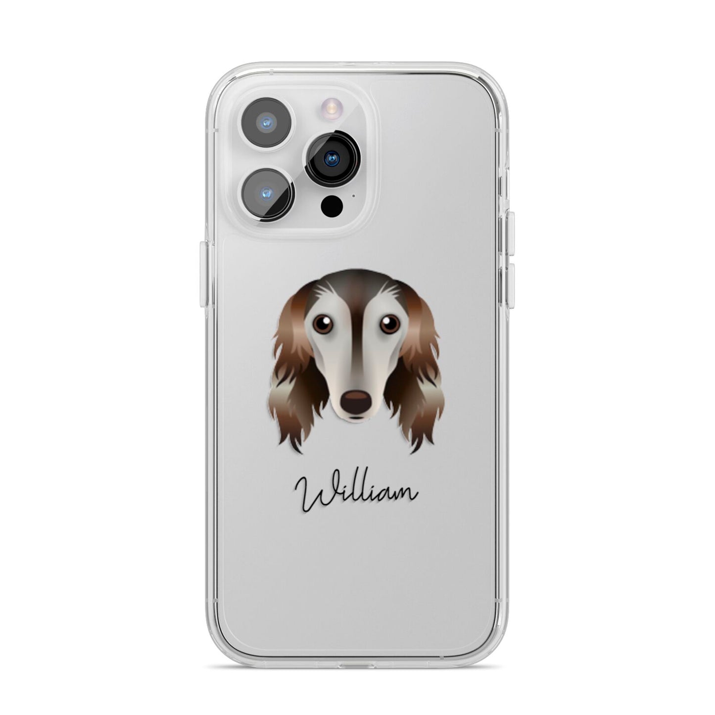 Saluki Personalised iPhone 14 Pro Max Clear Tough Case Silver
