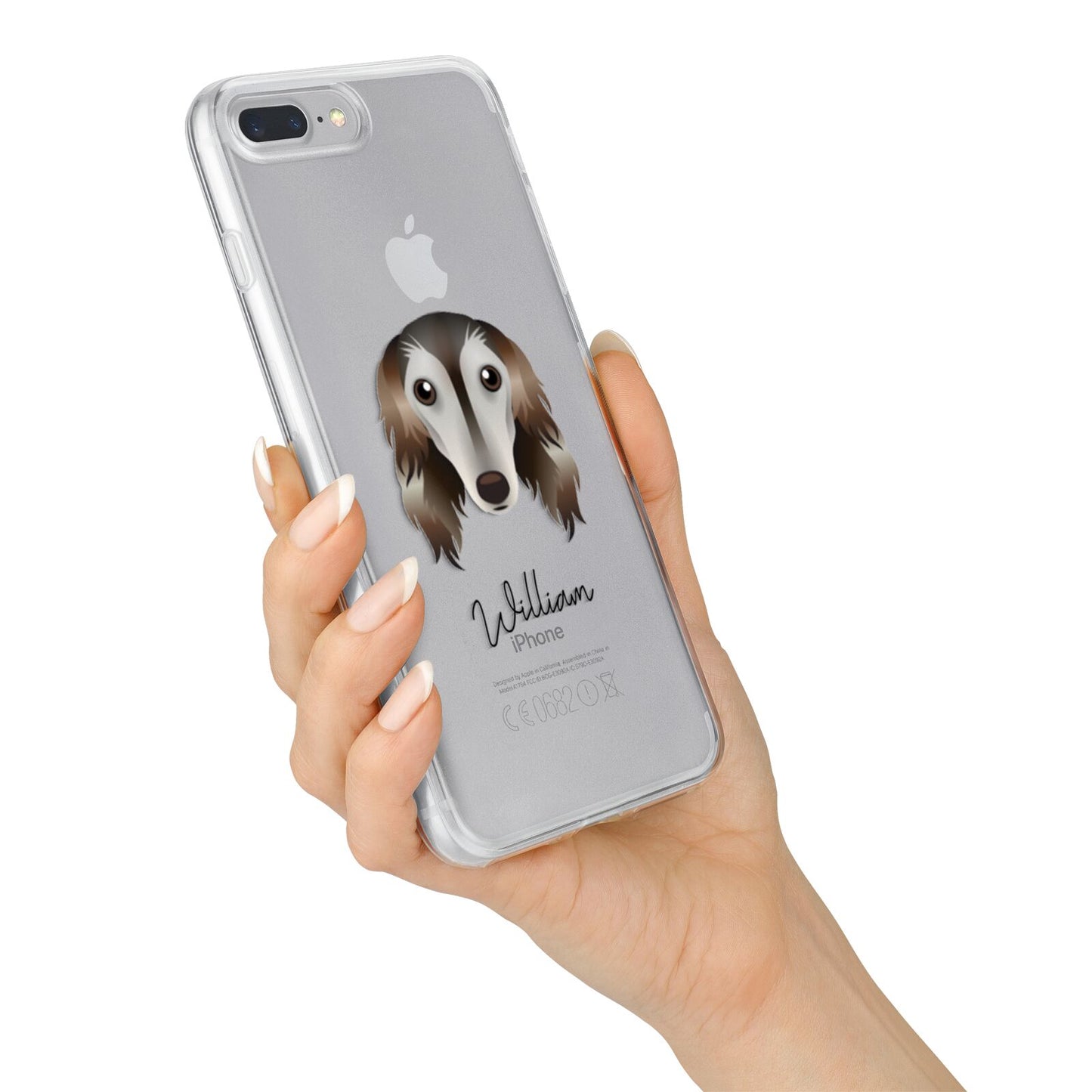 Saluki Personalised iPhone 7 Plus Bumper Case on Silver iPhone Alternative Image
