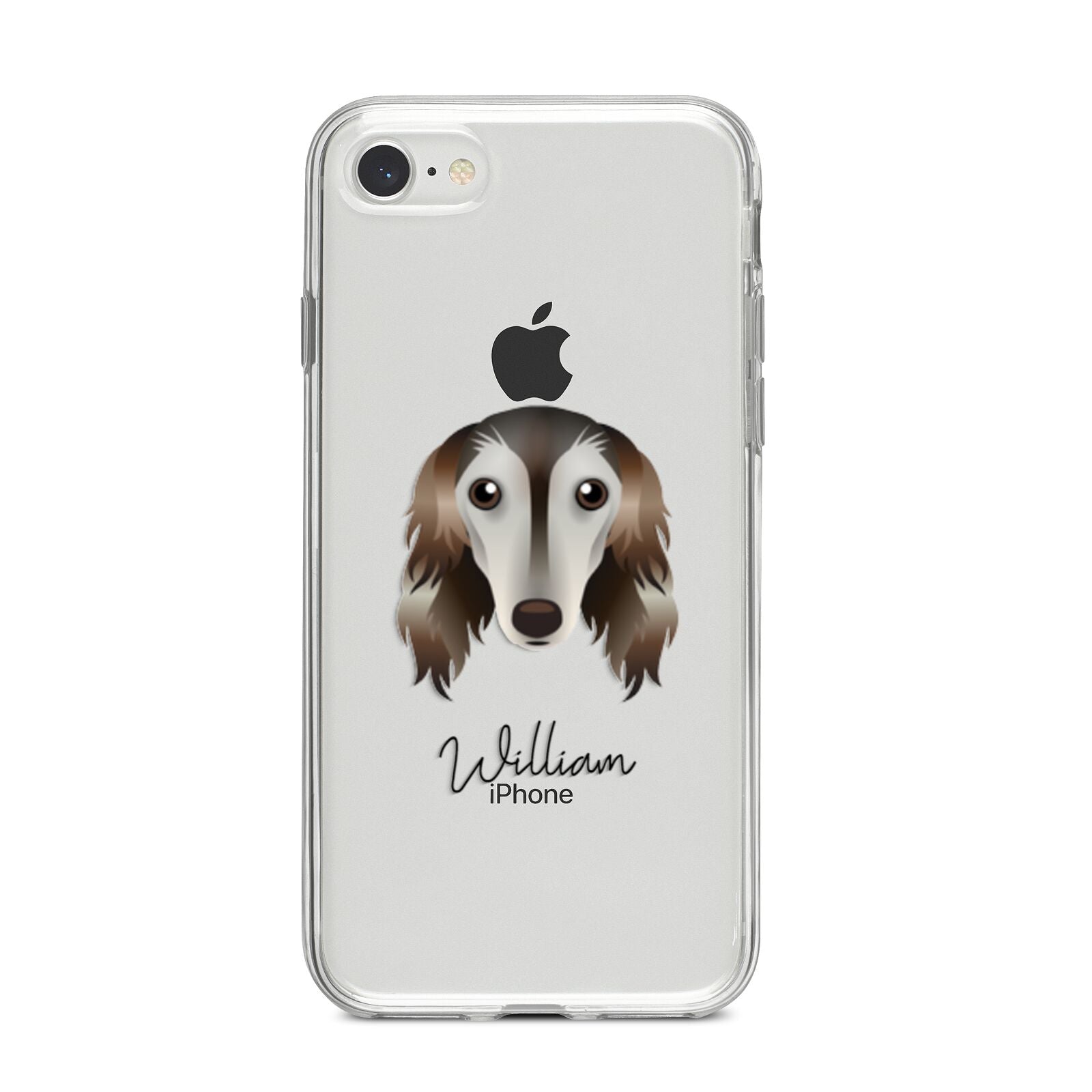 Saluki Personalised iPhone 8 Bumper Case on Silver iPhone