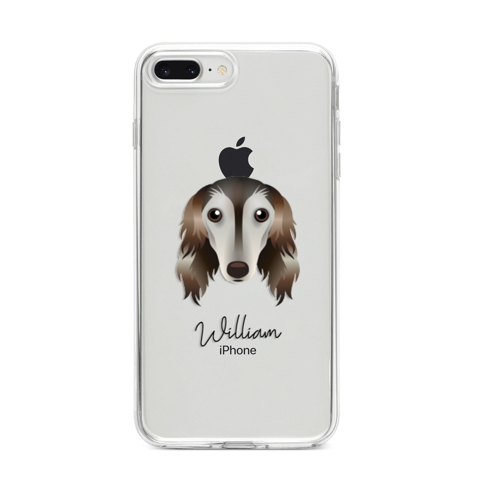 Saluki Personalised iPhone 8 Plus Bumper Case on Silver iPhone