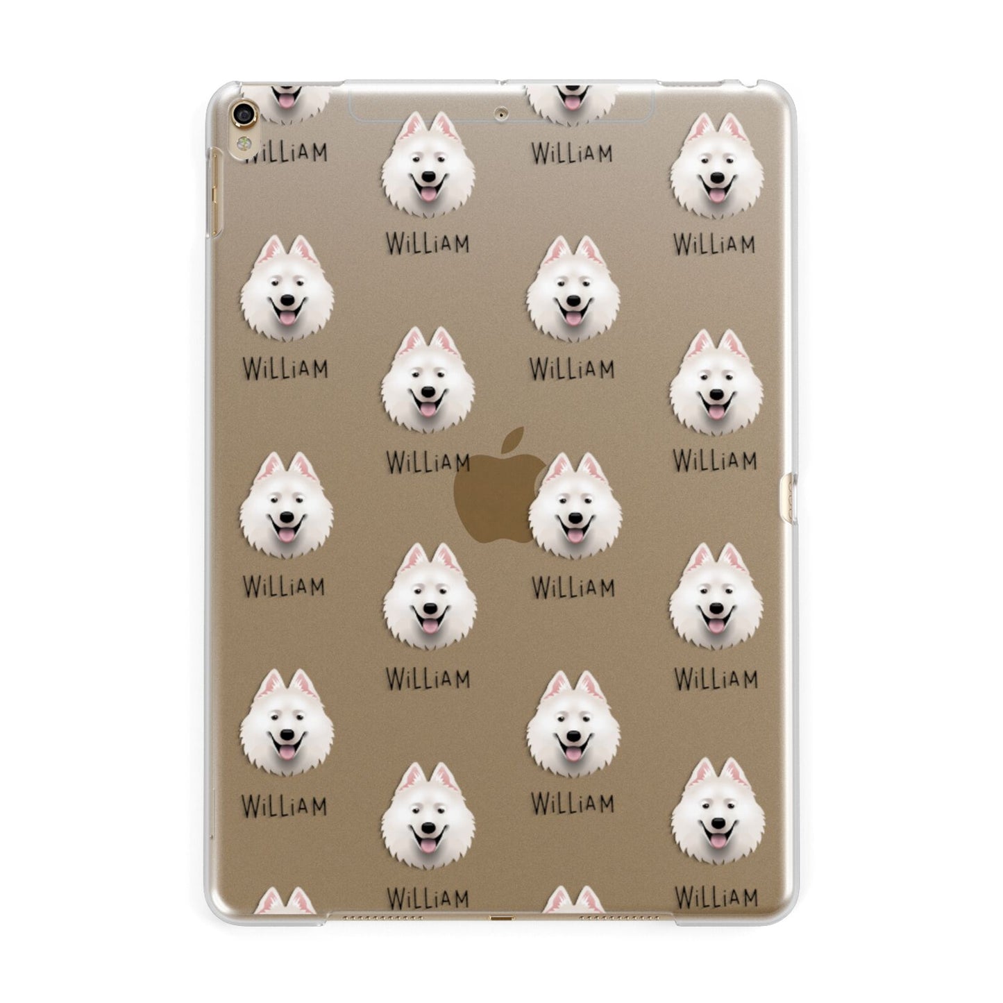 Samoyed Icon with Name Apple iPad Gold Case