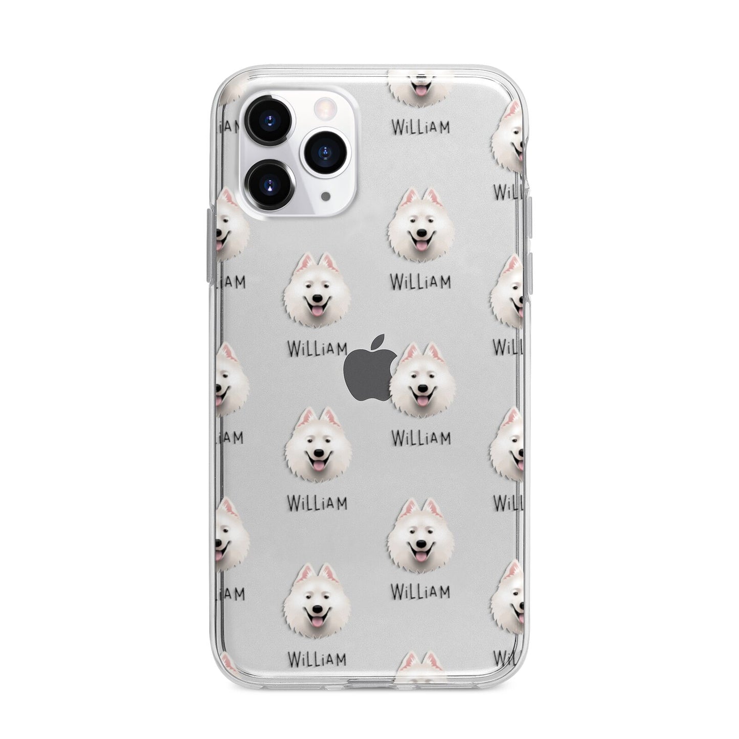 Samoyed Icon with Name Apple iPhone 11 Pro Max in Silver with Bumper Case
