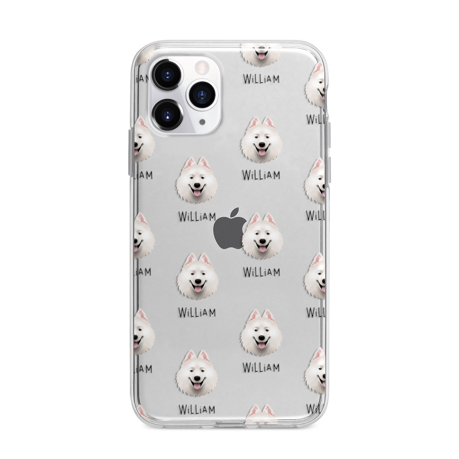 Samoyed Icon with Name Apple iPhone 11 Pro in Silver with Bumper Case