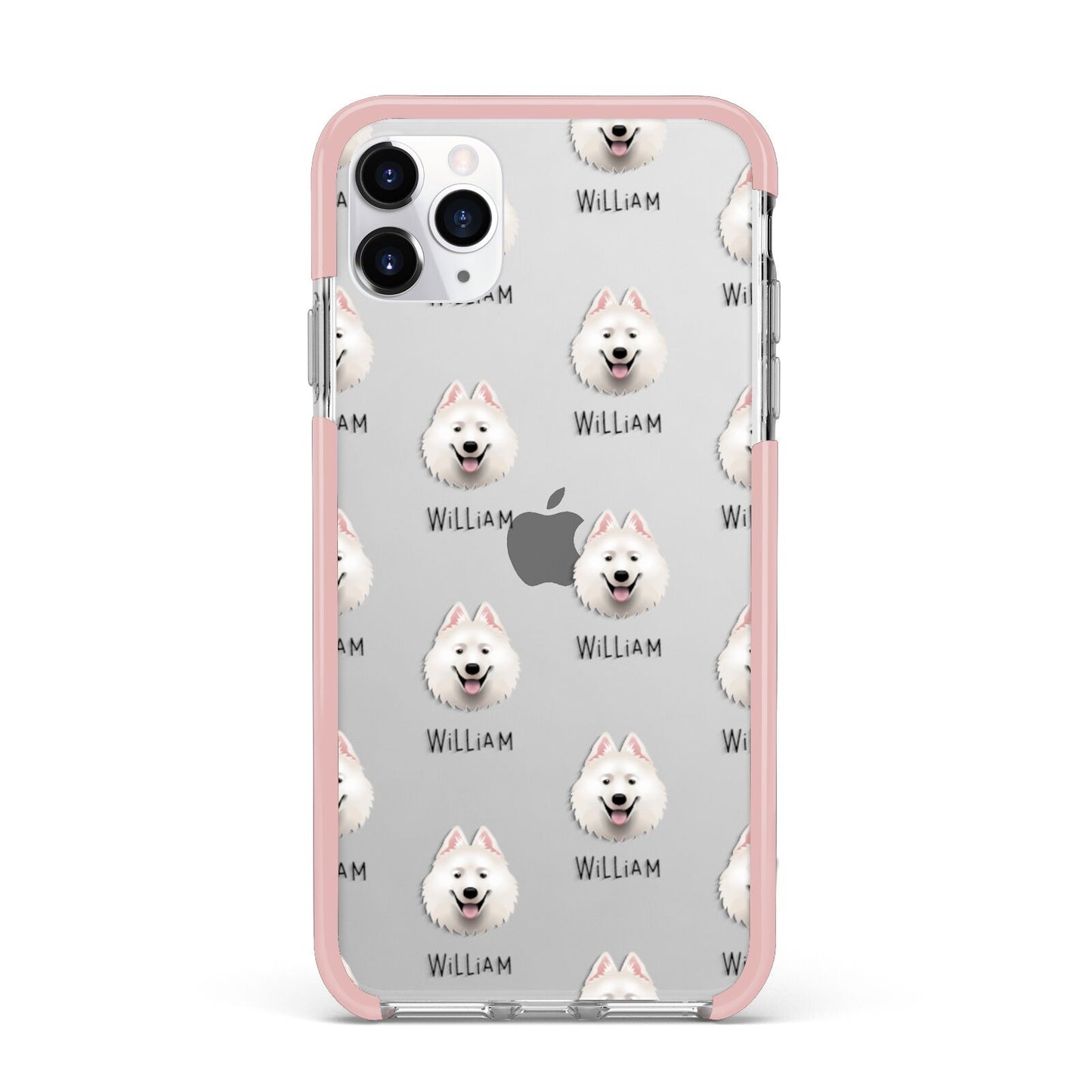 Samoyed Icon with Name iPhone 11 Pro Max Impact Pink Edge Case