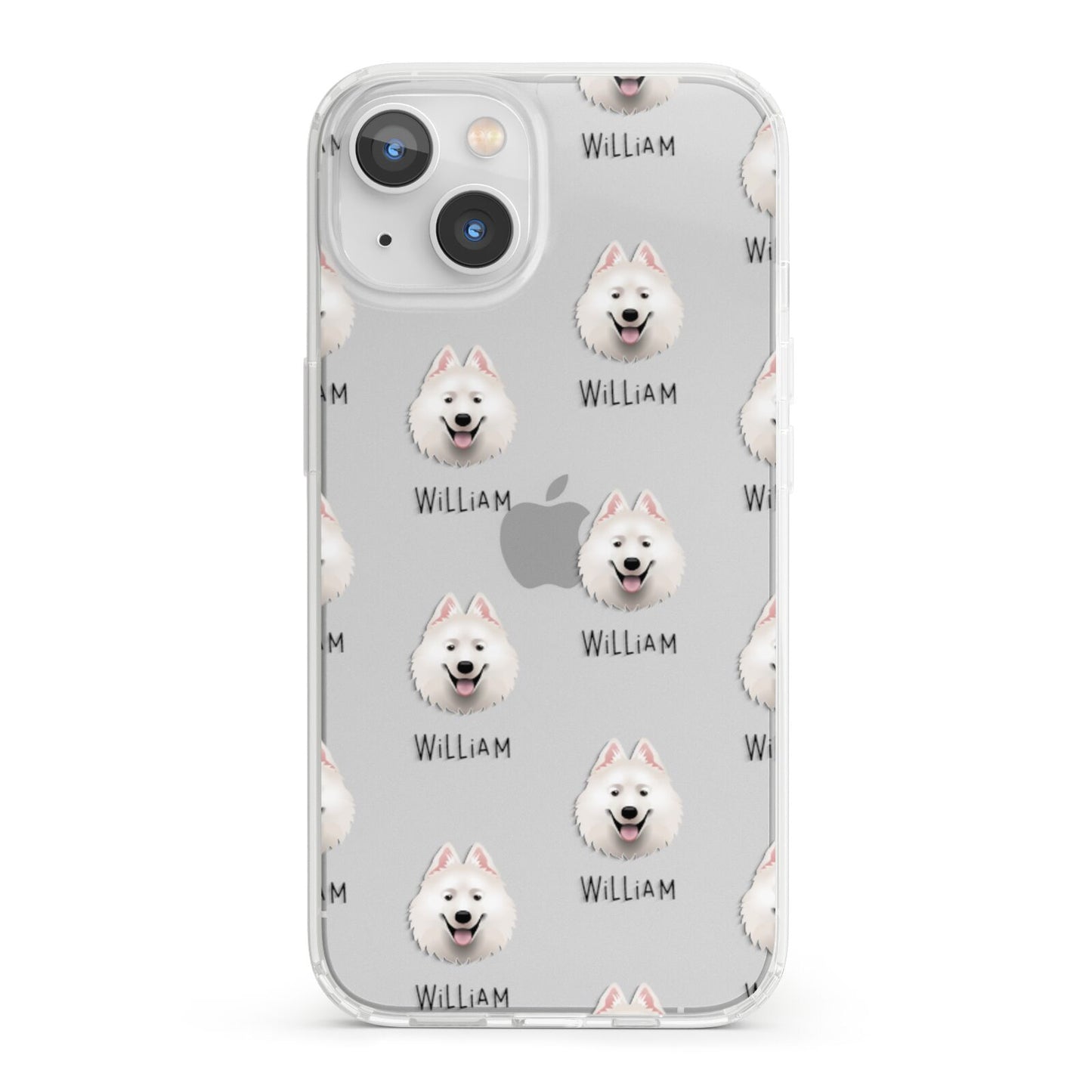 Samoyed Icon with Name iPhone 13 Clear Bumper Case
