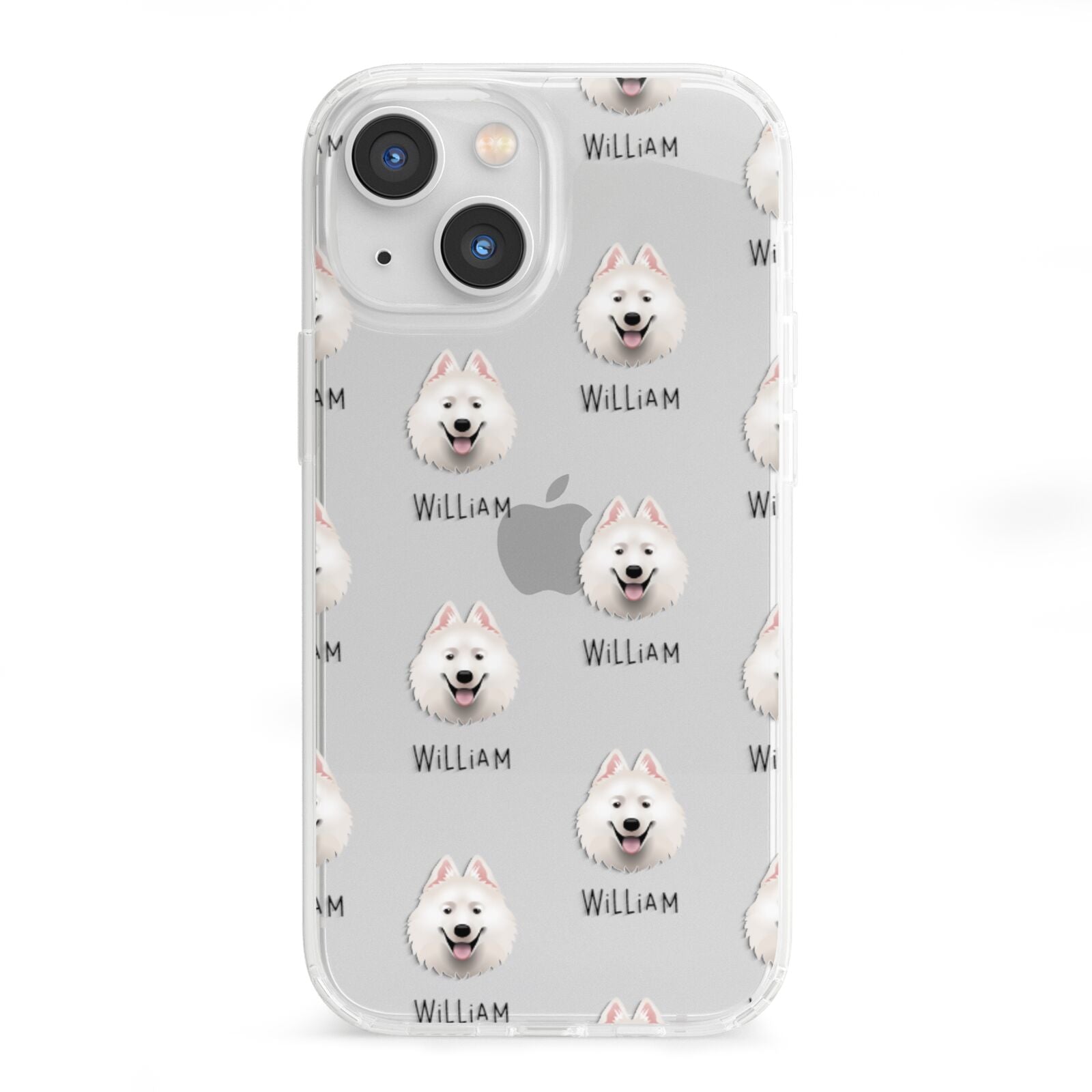 Samoyed Icon with Name iPhone 13 Mini Clear Bumper Case