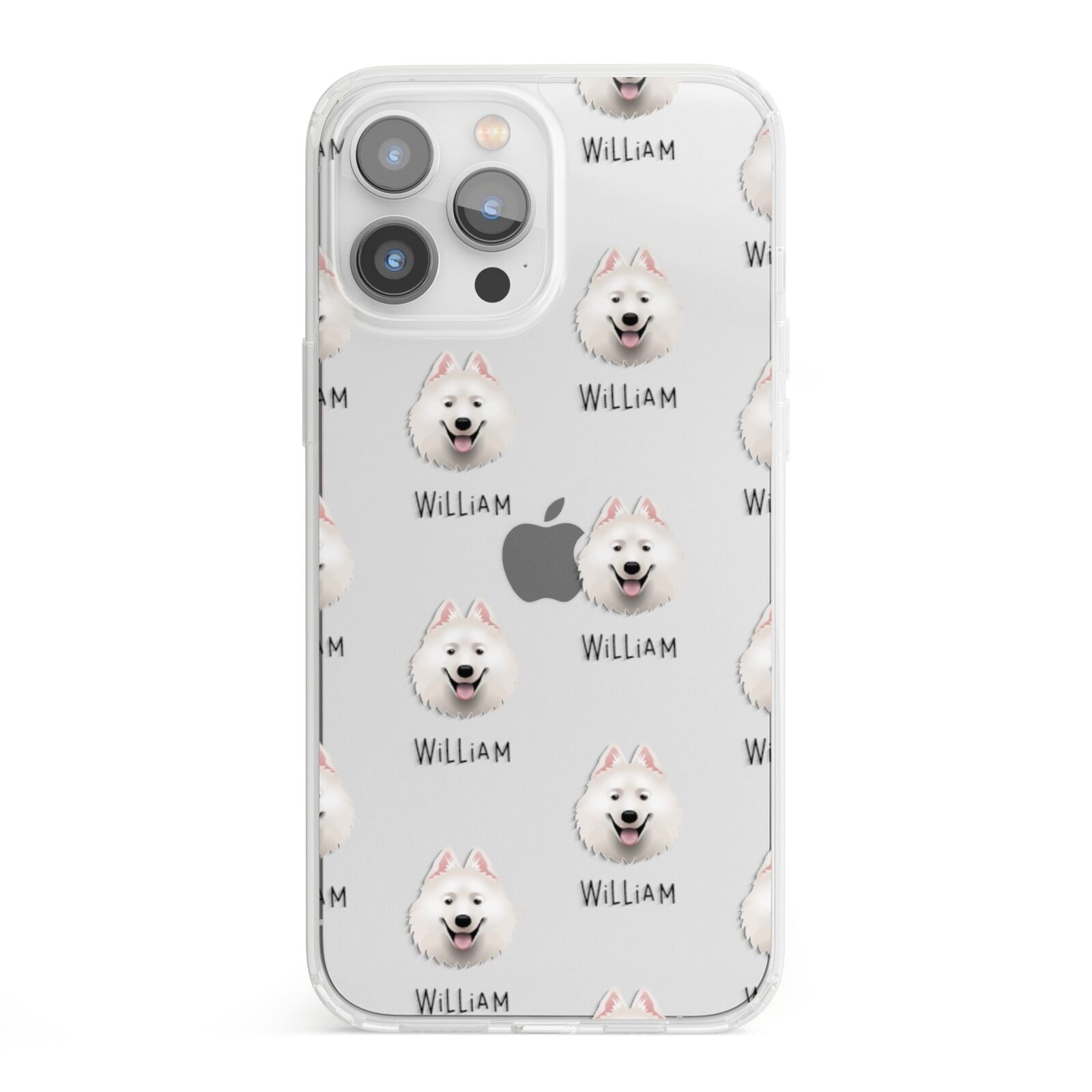 Samoyed Icon with Name iPhone 13 Pro Max Clear Bumper Case