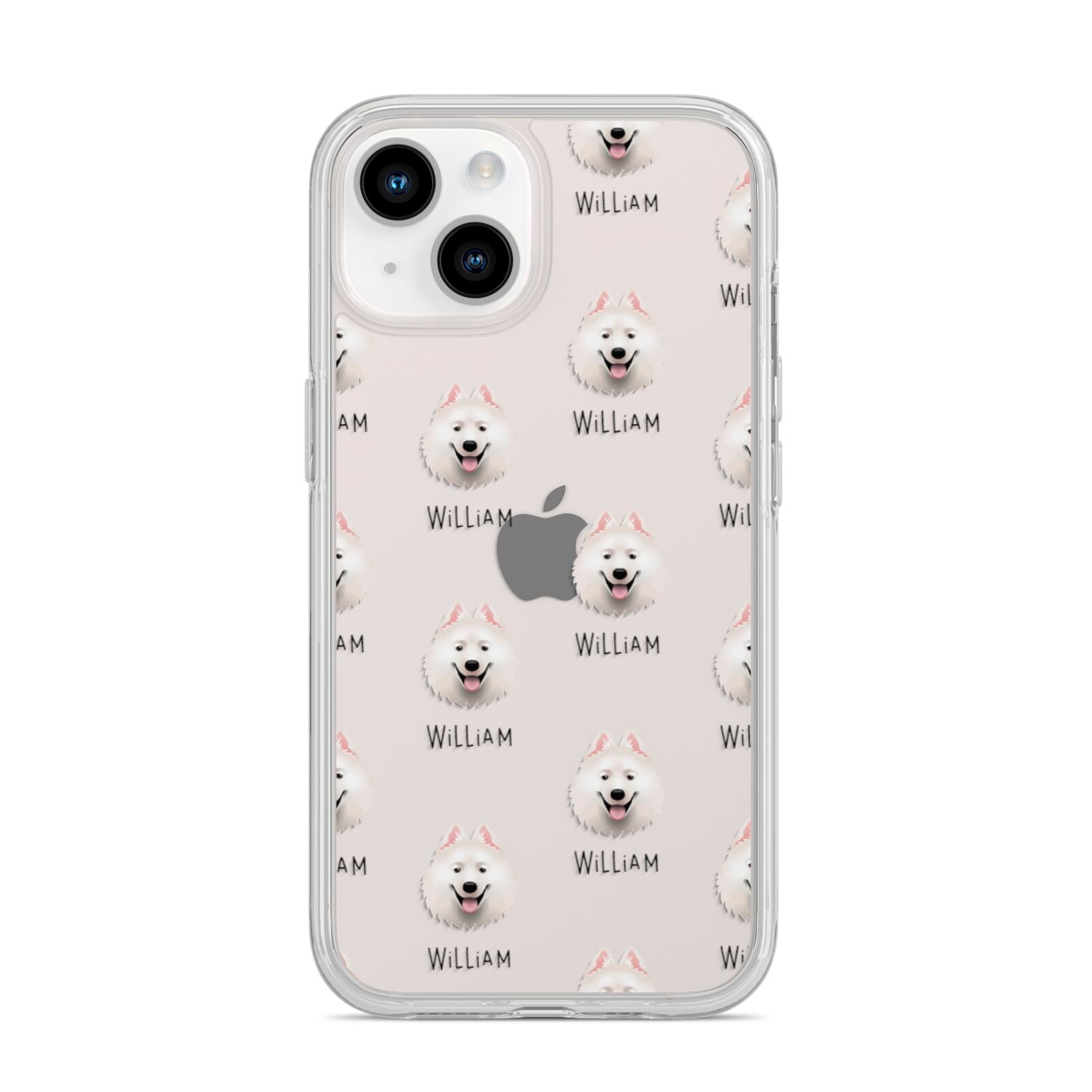 Samoyed Icon with Name iPhone 14 Clear Tough Case Starlight