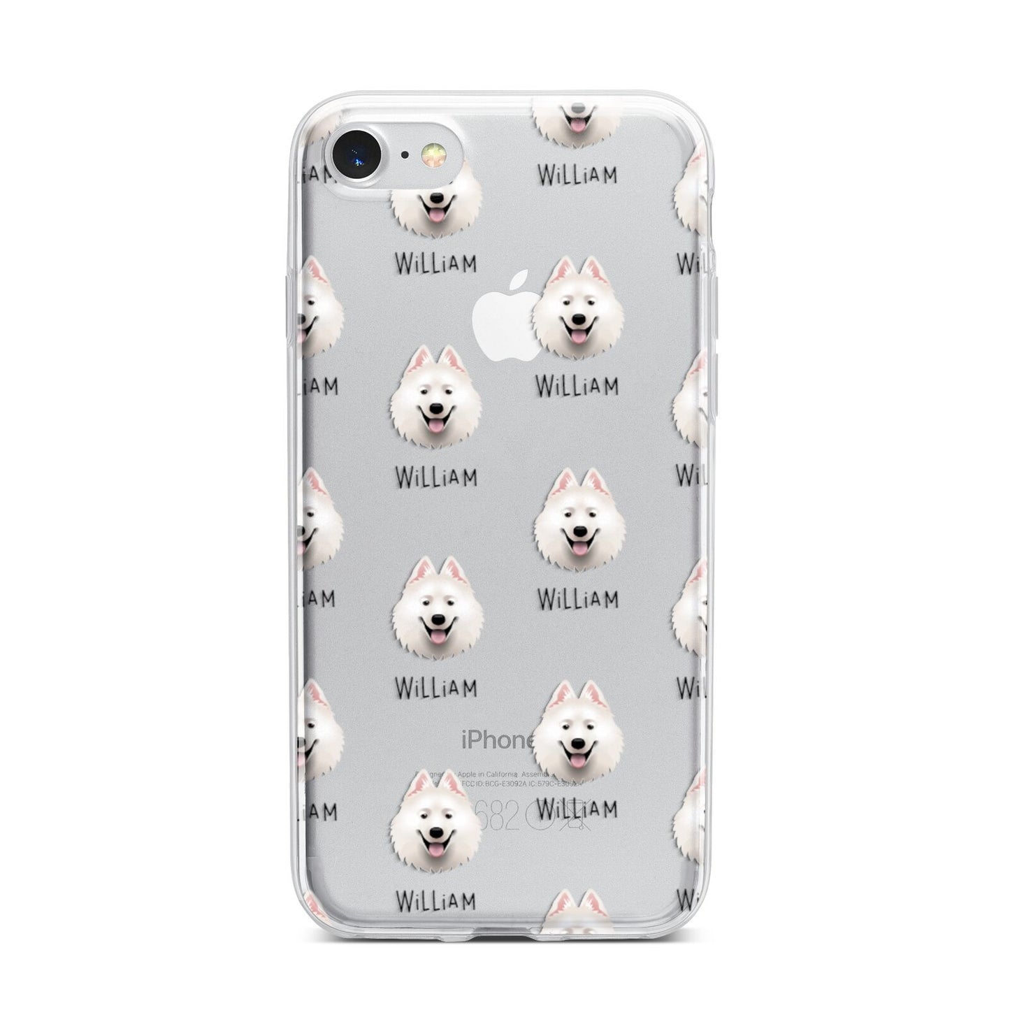 Samoyed Icon with Name iPhone 7 Bumper Case on Silver iPhone