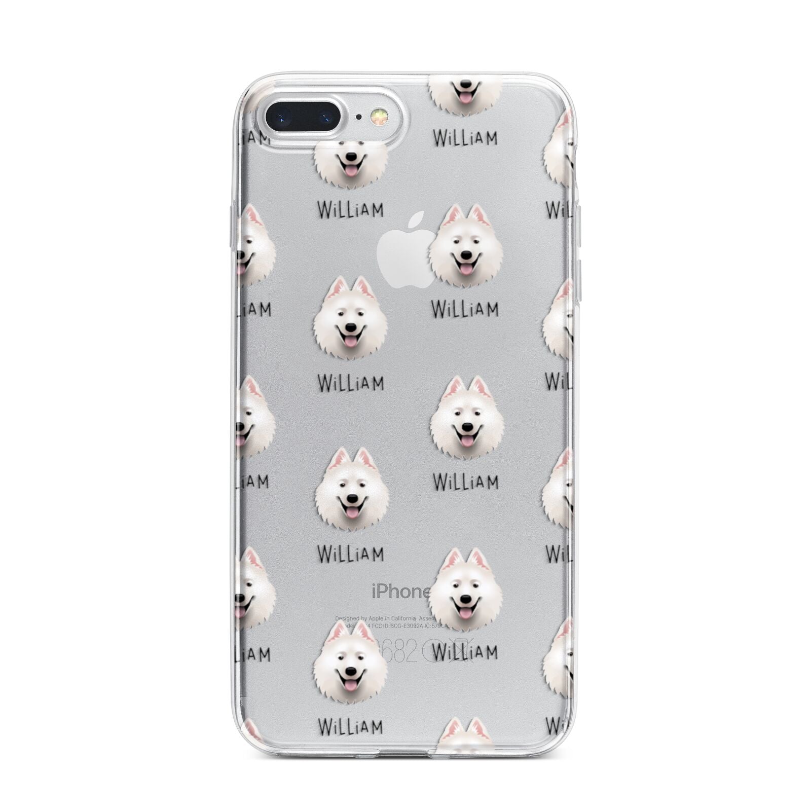 Samoyed Icon with Name iPhone 7 Plus Bumper Case on Silver iPhone