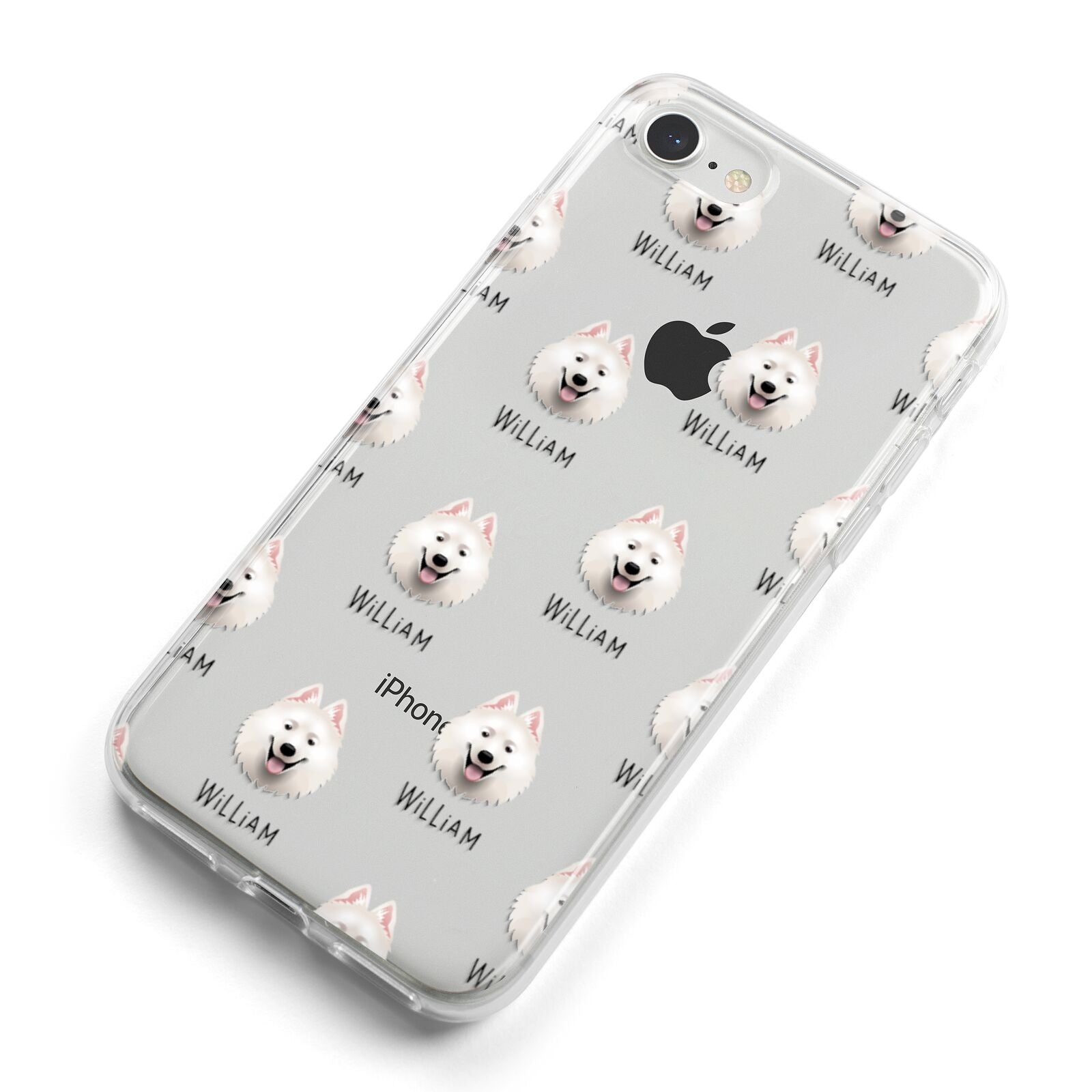 Samoyed Icon with Name iPhone 8 Bumper Case on Silver iPhone Alternative Image