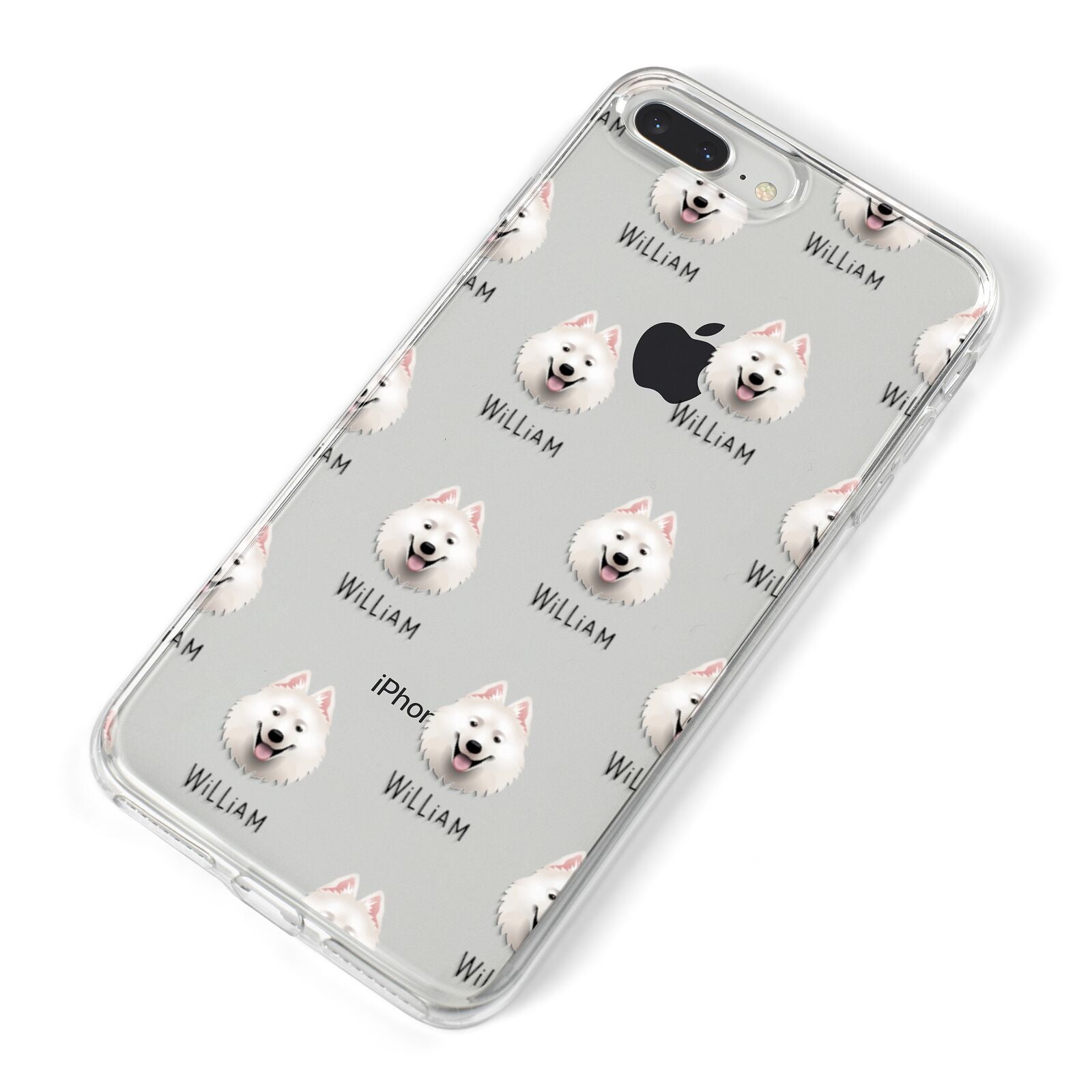 Samoyed Icon with Name iPhone 8 Plus Bumper Case on Silver iPhone Alternative Image