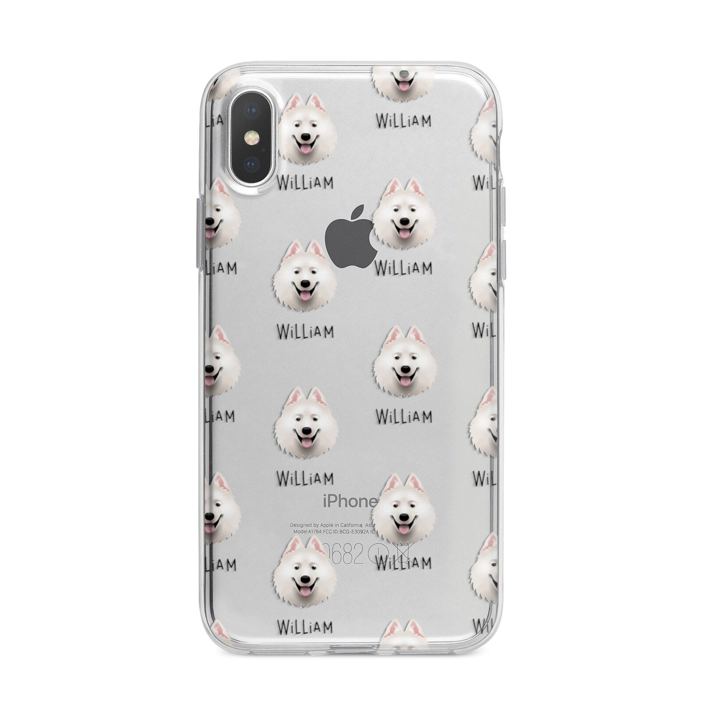 Samoyed Icon with Name iPhone X Bumper Case on Silver iPhone Alternative Image 1