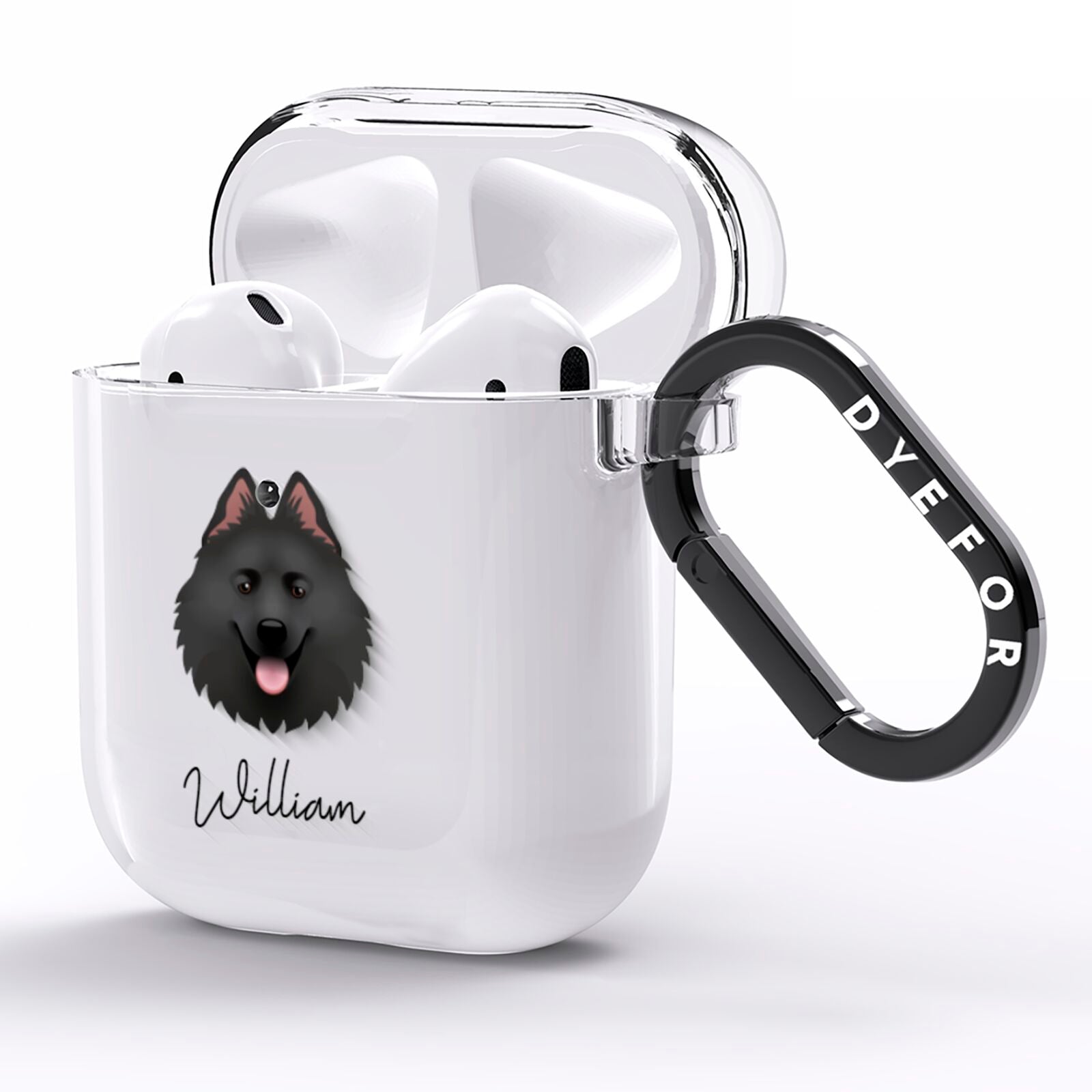 Samoyed Personalised AirPods Clear Case Side Image