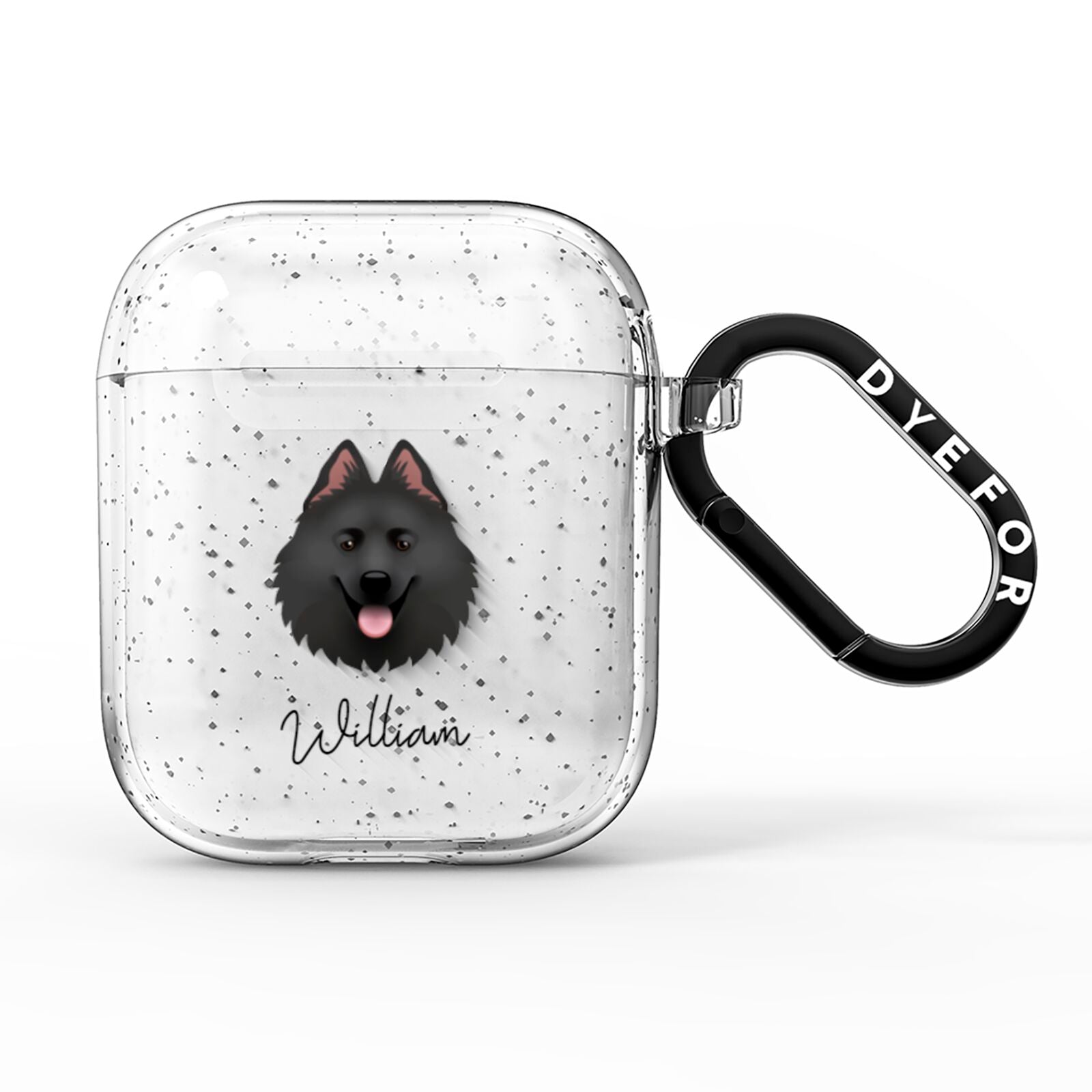 Samoyed Personalised AirPods Glitter Case
