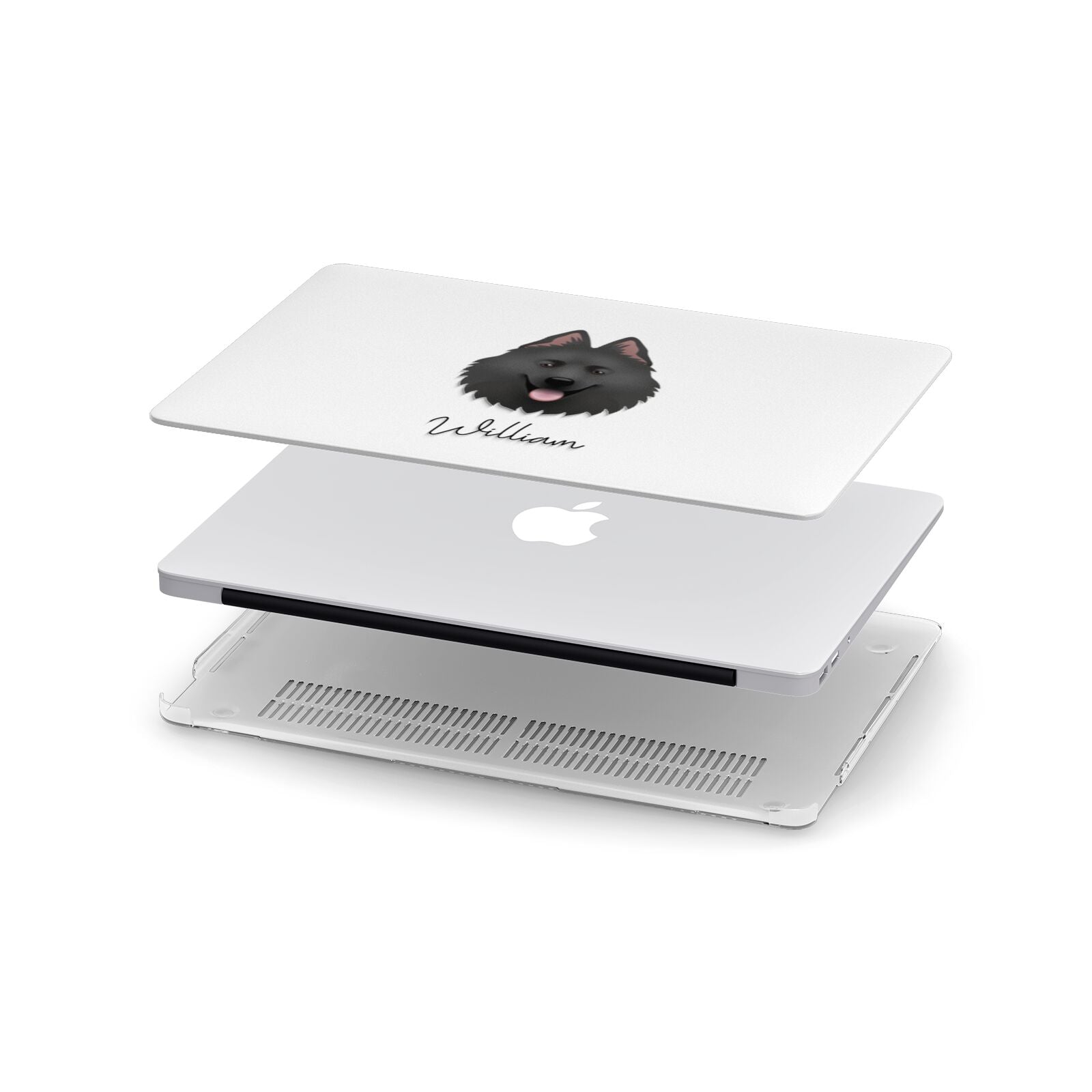Samoyed Personalised Apple MacBook Case in Detail