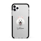 Samoyed Personalised Apple iPhone 11 Pro Max in Silver with Black Impact Case