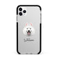 Samoyed Personalised Apple iPhone 11 Pro Max in Silver with Black Impact Case