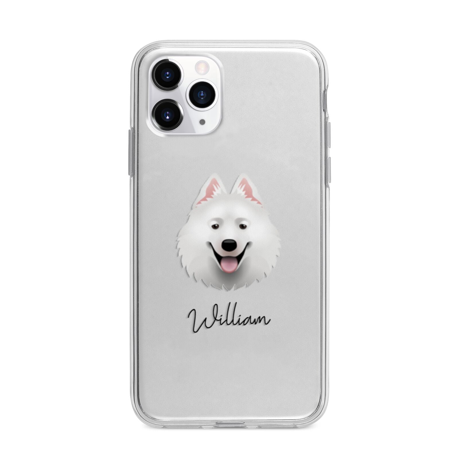 Samoyed Personalised Apple iPhone 11 Pro Max in Silver with Bumper Case