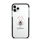 Samoyed Personalised Apple iPhone 11 Pro in Silver with Black Impact Case