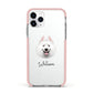 Samoyed Personalised Apple iPhone 11 Pro in Silver with Pink Impact Case