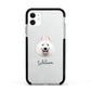 Samoyed Personalised Apple iPhone 11 in White with Black Impact Case