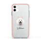 Samoyed Personalised Apple iPhone 11 in White with Pink Impact Case