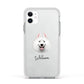 Samoyed Personalised Apple iPhone 11 in White with White Impact Case
