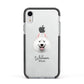 Samoyed Personalised Apple iPhone XR Impact Case Black Edge on Silver Phone