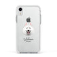 Samoyed Personalised Apple iPhone XR Impact Case White Edge on Silver Phone