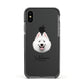 Samoyed Personalised Apple iPhone Xs Impact Case Black Edge on Black Phone