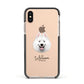 Samoyed Personalised Apple iPhone Xs Impact Case Black Edge on Gold Phone
