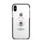 Samoyed Personalised Apple iPhone Xs Impact Case Black Edge on Silver Phone