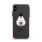 Samoyed Personalised Apple iPhone Xs Impact Case Pink Edge on Black Phone
