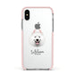 Samoyed Personalised Apple iPhone Xs Impact Case Pink Edge on Silver Phone