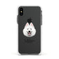 Samoyed Personalised Apple iPhone Xs Impact Case White Edge on Black Phone