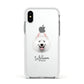 Samoyed Personalised Apple iPhone Xs Impact Case White Edge on Silver Phone