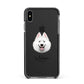 Samoyed Personalised Apple iPhone Xs Max Impact Case Black Edge on Black Phone