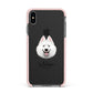 Samoyed Personalised Apple iPhone Xs Max Impact Case Pink Edge on Black Phone