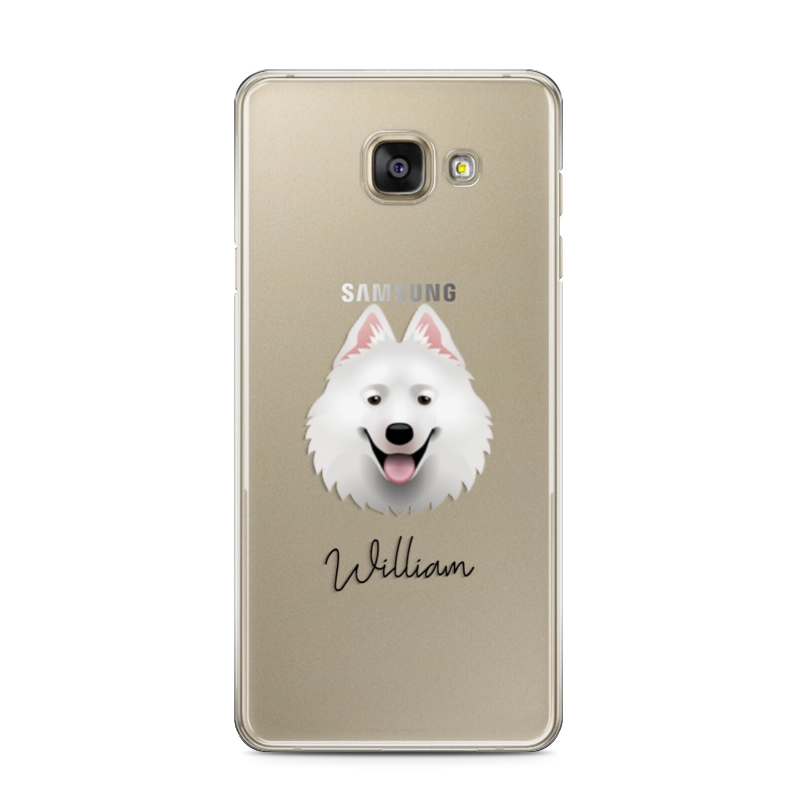 Samoyed Personalised Samsung Galaxy A3 2016 Case on gold phone