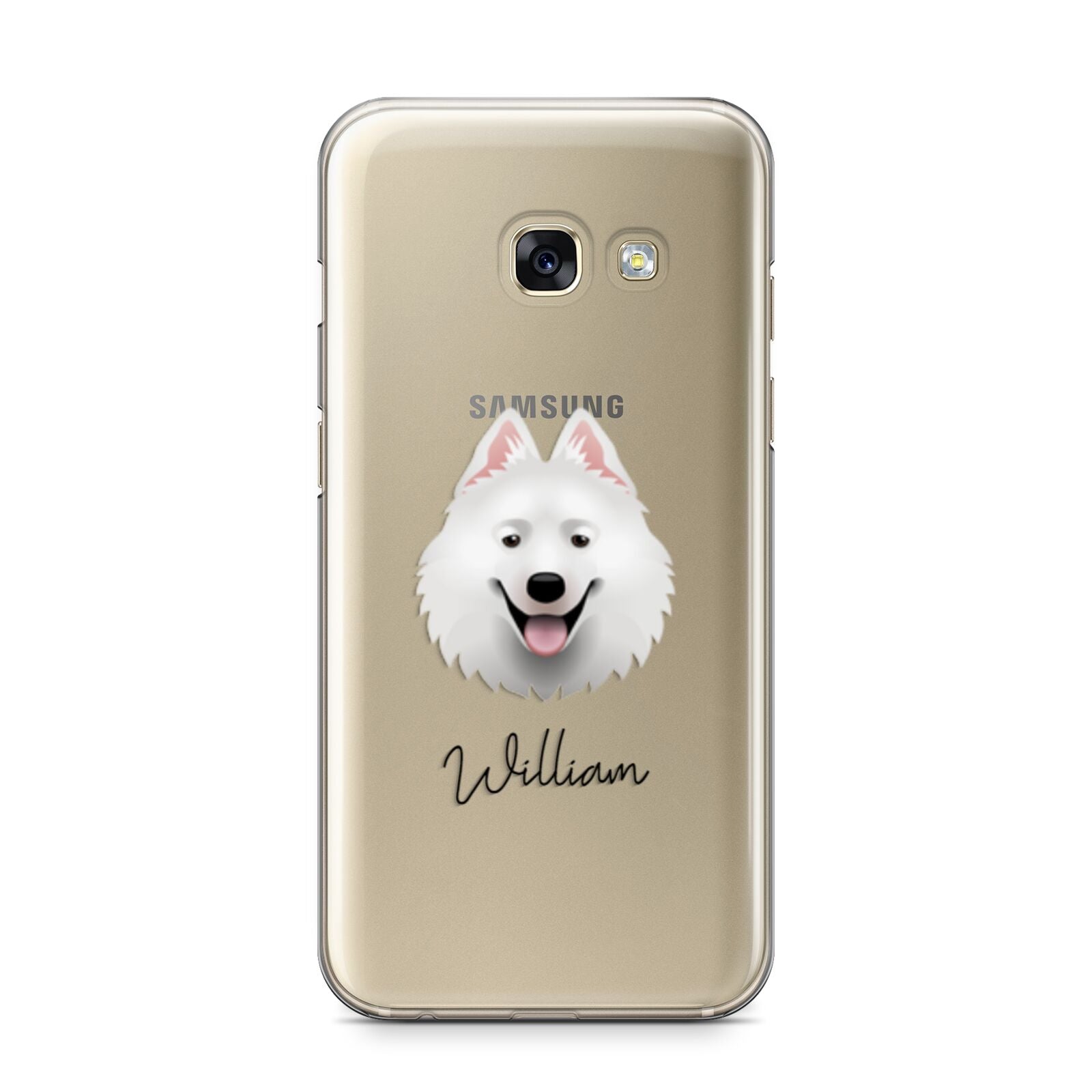 Samoyed Personalised Samsung Galaxy A3 2017 Case on gold phone