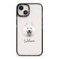 Samoyed Personalised iPhone 13 Black Impact Case on Silver phone