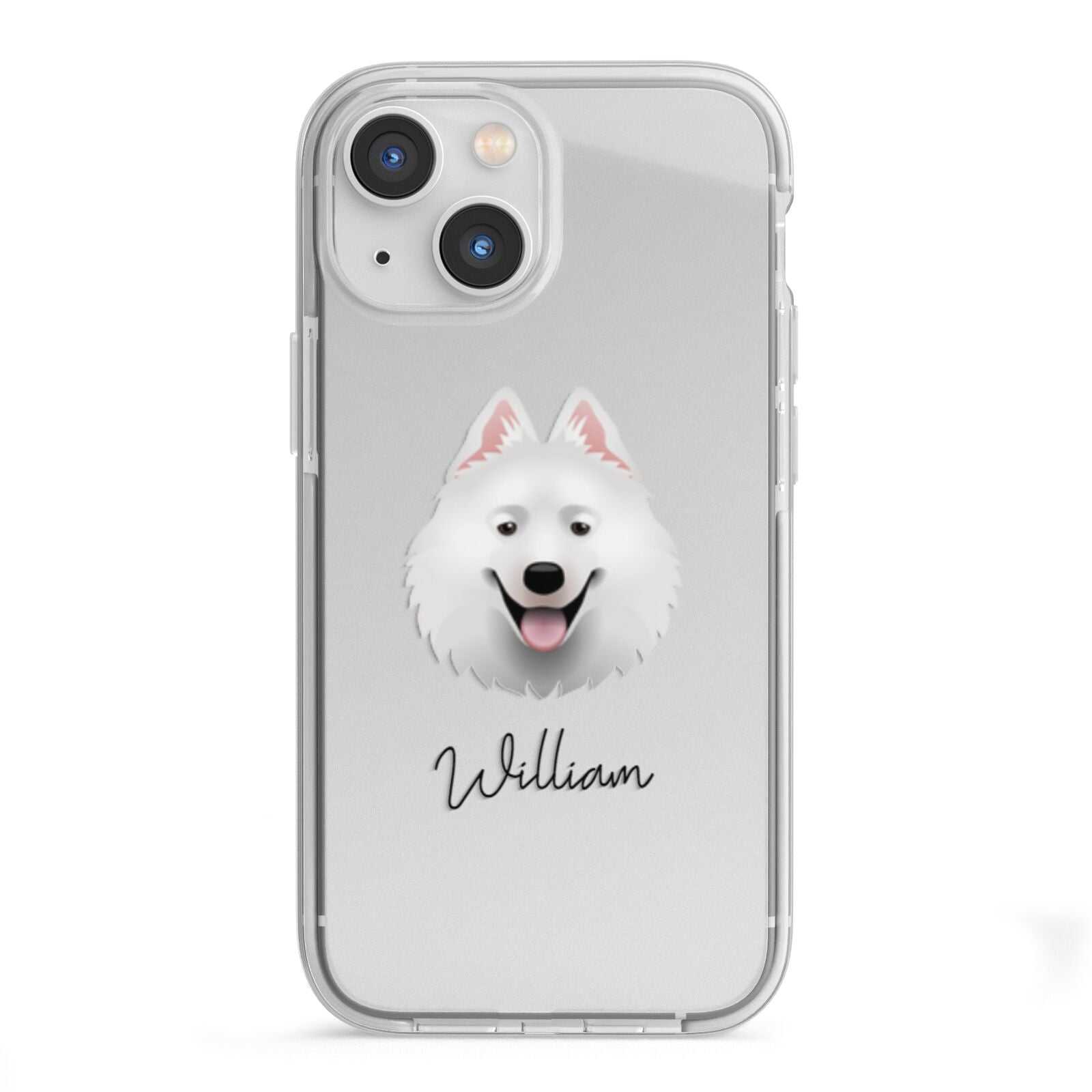 Samoyed Personalised iPhone 13 Mini TPU Impact Case with White Edges