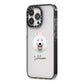 Samoyed Personalised iPhone 13 Pro Black Impact Case Side Angle on Silver phone
