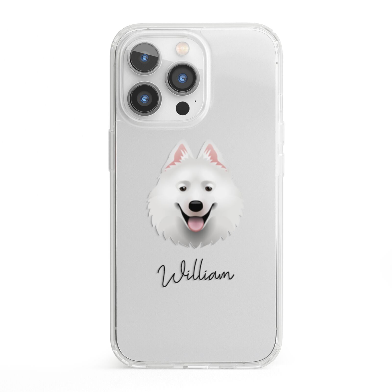 Samoyed Personalised iPhone 13 Pro Clear Bumper Case