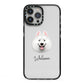 Samoyed Personalised iPhone 13 Pro Max Black Impact Case on Silver phone