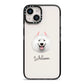 Samoyed Personalised iPhone 14 Black Impact Case on Silver phone