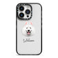 Samoyed Personalised iPhone 14 Pro Black Impact Case on Silver phone