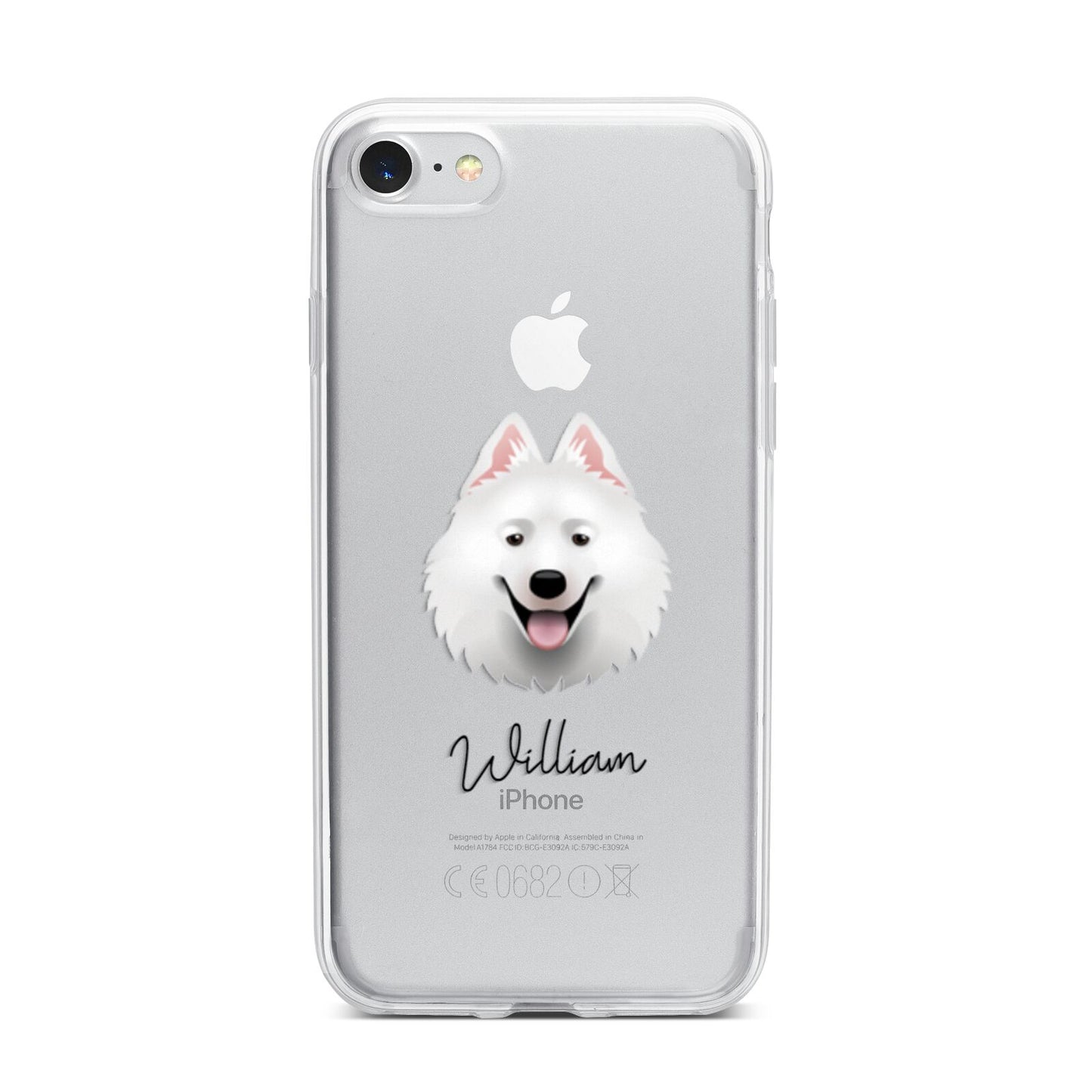 Samoyed Personalised iPhone 7 Bumper Case on Silver iPhone