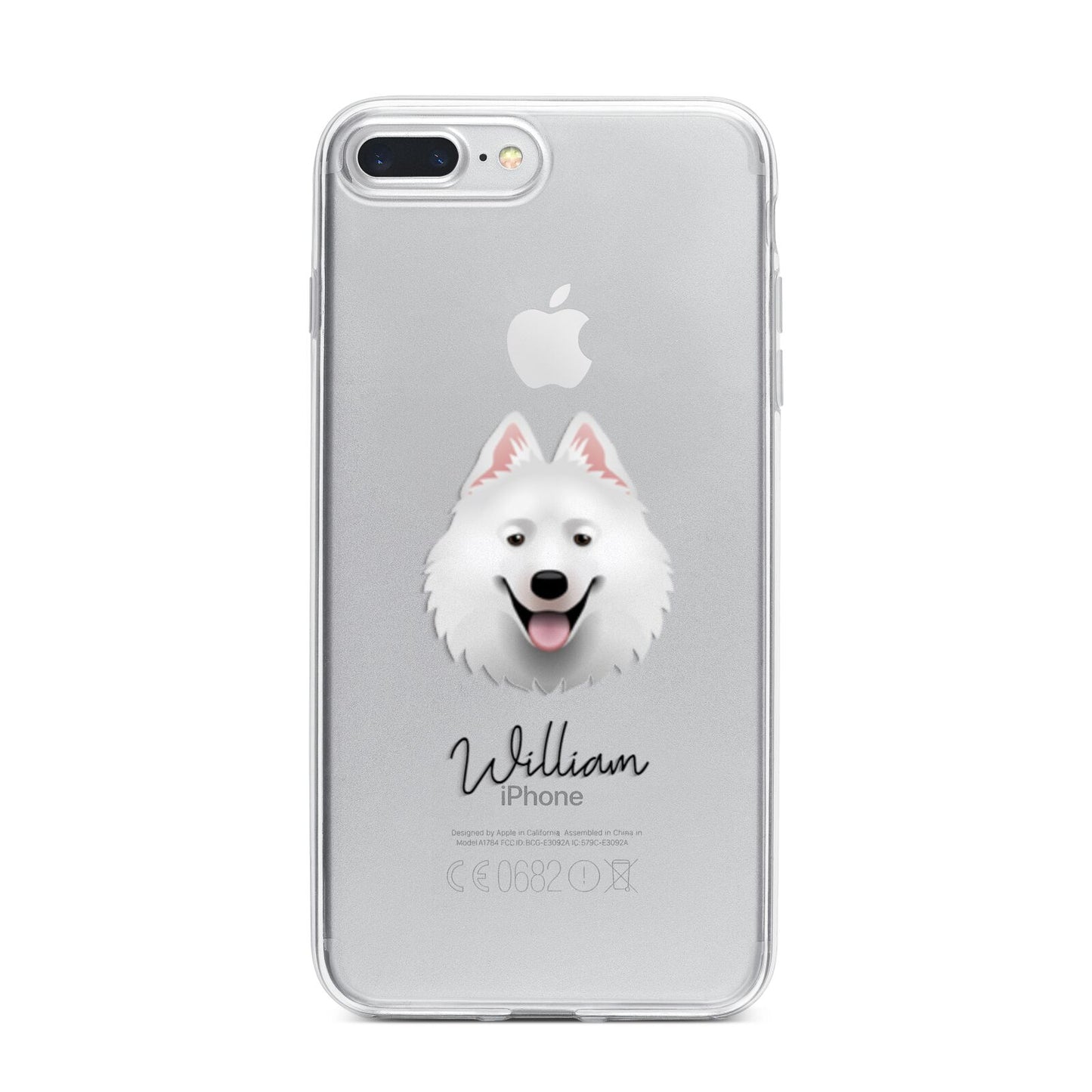 Samoyed Personalised iPhone 7 Plus Bumper Case on Silver iPhone